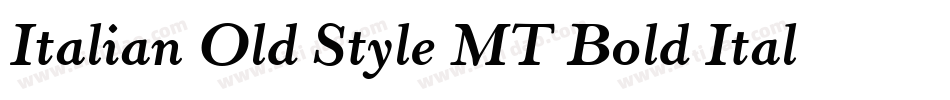 Italian Old Style MT Bold Italic字体转换